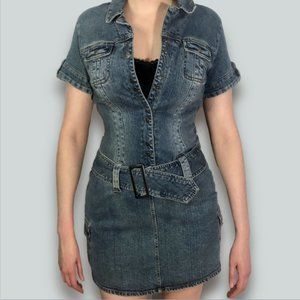 Vintage Denim Bodycon Dress Size L NWT
